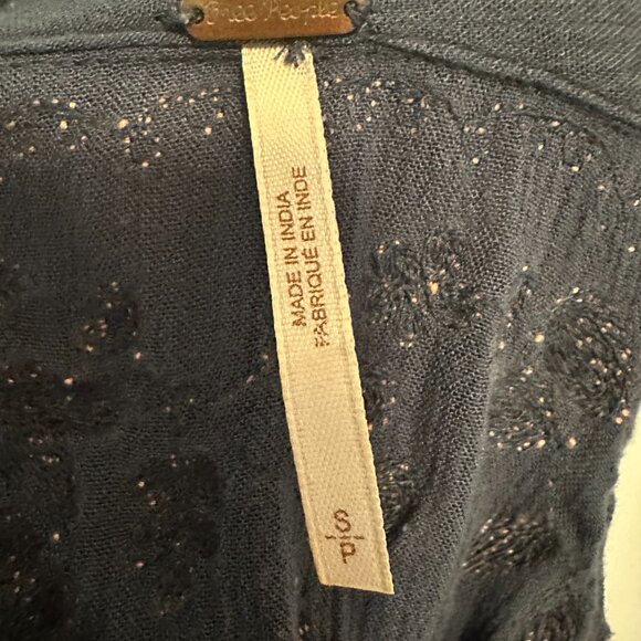 🩵Free People Dress Pink Embroidery V-neck Drawstring Midi Maxi Dress Size Small - Picture 8 of 8